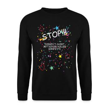 Karneval Konfetti Kostüm - Unisex Pullover - Schwarz - Vorne - Alina (178cm) & Michal (187cm)