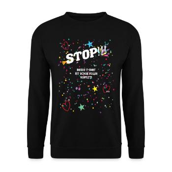Karneval Konfetti Kostüm - Unisex Pullover - Schwarz - Vorne - Alina (178cm) & Michal (187cm)