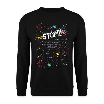 Kölle Fasching Karneval Konfetti Kostüm - Unisex Pullover - Schwarz - Vorne - Alina (178cm) & Michal (187cm)
