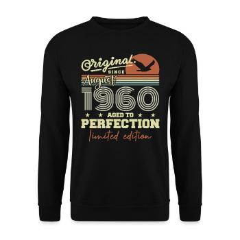 Août 1960 Anniversaire Août 1960 Vintage Août 1960 - Sweat-shirt Unisexe - noir - Devant - Alina (178cm) & Michal (187cm)