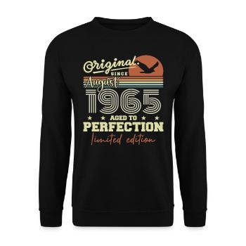 August 1965 Birthday August 1965 Vintage August 1965 - Unisex Sweatshirt - black - Front - Alina (178cm) & Michal (187cm)