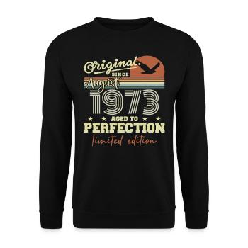 August 1973 Birthday August 1973 Vintage August 1973 - Unisex Sweatshirt - black - Front - Alina (178cm) & Michal (187cm)