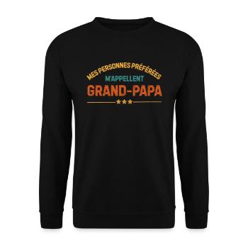 Personnes M'Appellent Grand-Papa personnalisé - Sweat-shirt Unisexe - noir - Devant - Alina (178cm) & Michal (187cm)
