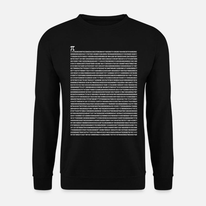 Zahl, PI, 3.14, Mathematik, π - Unisex Pullover - Schwarz