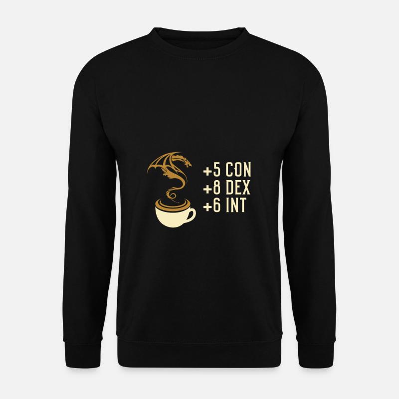 Coffee Stats Tabletop-RPG-Spiele - Unisex Pullover - Schwarz