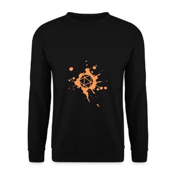 Polyhedral D20 Dice Paint Splatter - Unisex Sweatshirt - black - Front - Alina (178cm) & Michal (187cm)