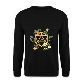 Polyedrische D20 Würfelpflanze Tabletop-Rollenspiel - Unisex Pullover - Schwarz - Vorne - Alina (178cm) & Michal (187cm)