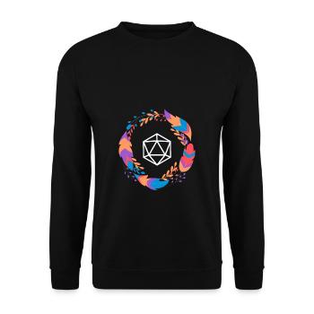Colorful Boho D20 Dice Tabletop RPG - Unisex Sweatshirt - black - Front - Alina (178cm) & Michal (187cm)