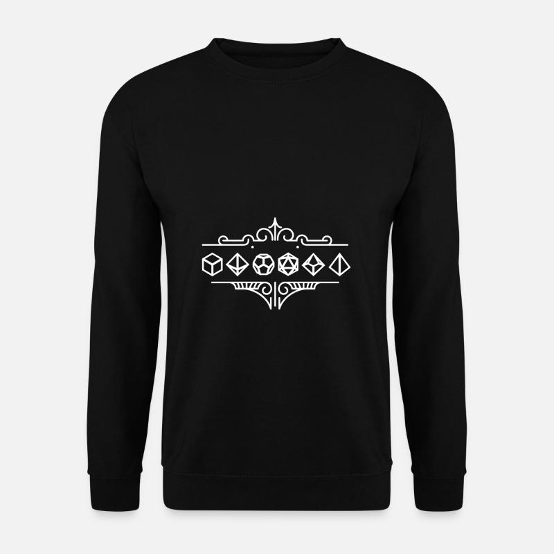 Vintage-Retro-Polyeder-Würfel-Set Tabletop-Rollenspiel - Unisex Pullover - Schwarz