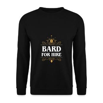 Bard For Hire Character Player Class RPG - Unisex Sweatshirt - black - Front - Alina (178cm) & Michal (187cm)
