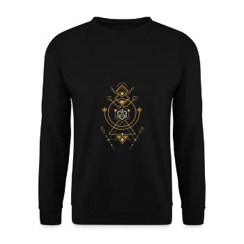 Esoteric Polyhedral D20 Dice of the Wizard - Unisex Sweatshirt - black - Front - Alina (178cm) & Michal (187cm)