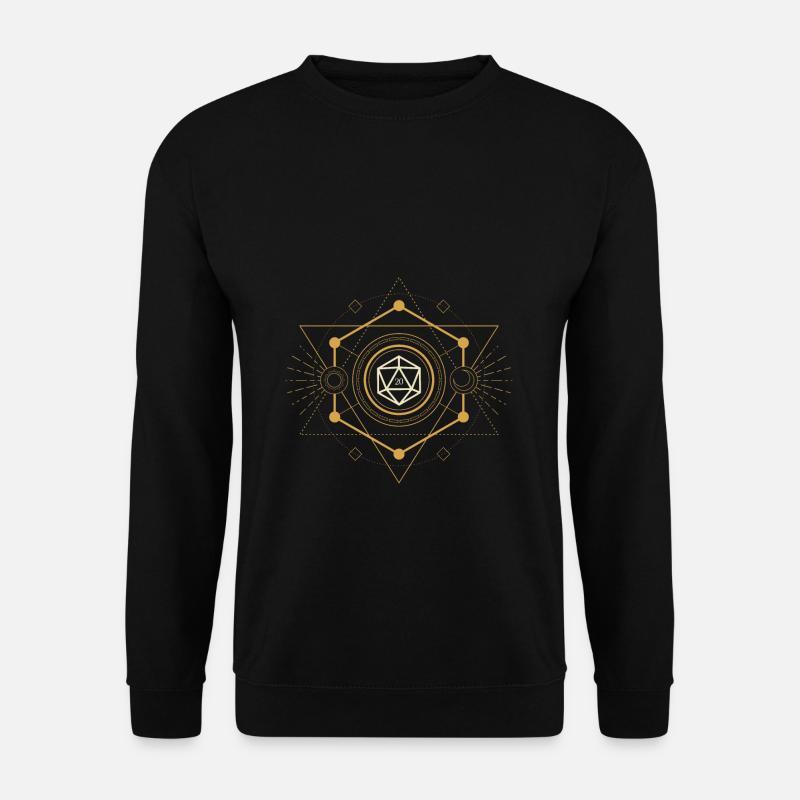Esoterische polyedrische D20 Würfel der Hexe - Unisex Pullover - Schwarz
