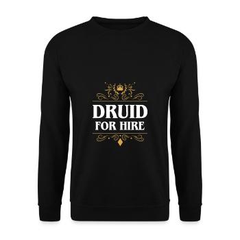 Druide zum Mieten Charakter Spieler Klasse RPG - Unisex Pullover - Schwarz - Vorne - Alina (178cm) & Michal (187cm)