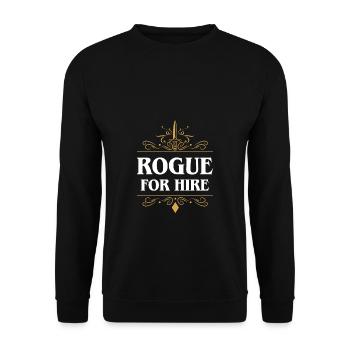 Rogue For Hire Charakter-Spieler-Klassen-RPG - Unisex Pullover - Schwarz - Vorne - Alina (178cm) & Michal (187cm)