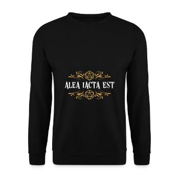 Alea Iacta Est Polyhedral D20 Dice - Unisex Sweatshirt - black - Front - Alina (178cm) & Michal (187cm)