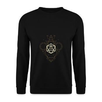 Esoteric Polyhedral D20 Dice Tabletop Sorcerer - Unisex Sweatshirt - black - Front - Alina (178cm) & Michal (187cm)