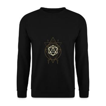 Esoteric Polyhedral D20 Dice Tabletop Rogue - Unisex Sweatshirt - black - Front - Alina (178cm) & Michal (187cm)