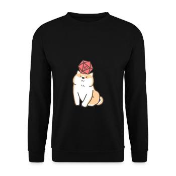 Shiba Inu Cute Dog with D20 Dice - Unisex Sweatshirt - black - Front - Alina (178cm) & Michal (187cm)