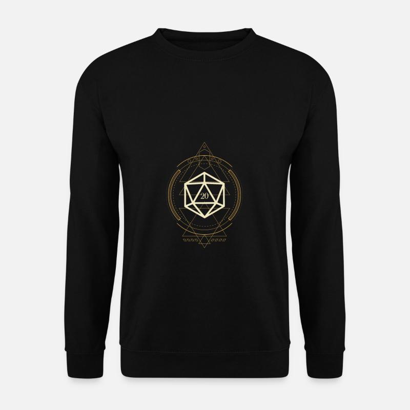 Esoterische polyedrische D20 Würfel des Klerikers - Unisex Pullover - Schwarz