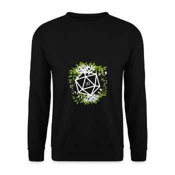 Druids Floral Polyhedral D20 Dice Flowers - Unisex Sweatshirt - black - Front - Alina (178cm) & Michal (187cm)