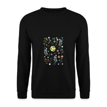 Druids Polyhedral Dice Set Floral - Unisex Sweatshirt - black - Front - Alina (178cm) & Michal (187cm)