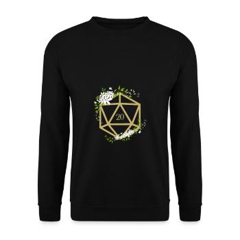 Floral Polyhedral D20 Dice of the Druid - Unisex Sweatshirt - black - Front - Alina (178cm) & Michal (187cm)