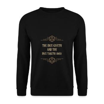 The Dice Giveth and Taketh Away D20 Dice - Unisex Sweatshirt - black - Front - Alina (178cm) & Michal (187cm)