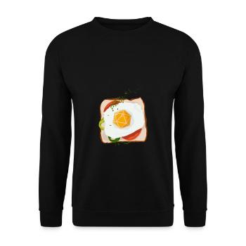 Polyhedral D20 Dice Egg Sandwich Tabletop RPG - Unisex Sweatshirt - black - Front - Alina (178cm) & Michal (187cm)
