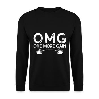 Powerlifting Bodybuilder One More Gain Gym - Unisex Pullover - Schwarz - Vorne - Alina (178cm) & Michal (187cm)