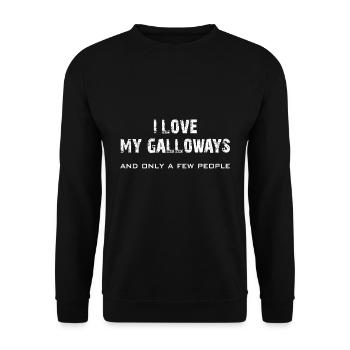 I love my Galloways - Unisex Pullover - Schwarz - Vorne - Alina (178cm) & Michal (187cm)