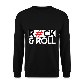 Mutiges Rock & Roll Hashtag Statement T-Shirt - Unisex Pullover - Schwarz - Vorne - Alina (178cm) & Michal (187cm)