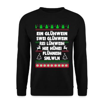 Glühwein - Unisex Pullover - Schwarz - Vorne - Alina (178cm) & Michal (187cm)