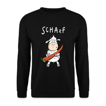Pepperoni Sheep I Sharp comic pun - Unisex Sweatshirt - black - Front - Alina (178cm) & Michal (187cm)