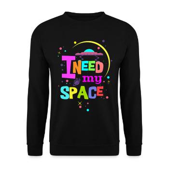 Ich brauche meinen Platz - Unisex Pullover - Schwarz - Vorne - Alina (178cm) & Michal (187cm)