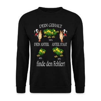 Finde den Fehler ! - Unisex Pullover - Schwarz - Vorne - Alina (178cm) & Michal (187cm)