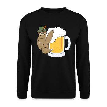 Paresseux avec de la bière buvant - Sweat-shirt Unisexe - noir - Devant - Alina (178cm) & Michal (187cm)