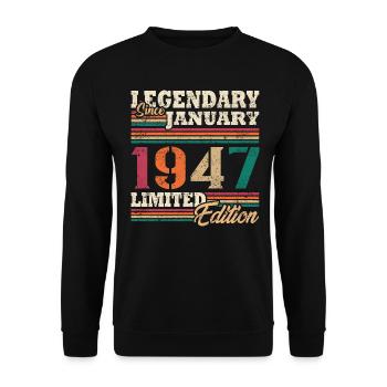 Legendary January 1947 limited edition - Unisex Sweatshirt - black - Front - Alina (178cm) & Michal (187cm)