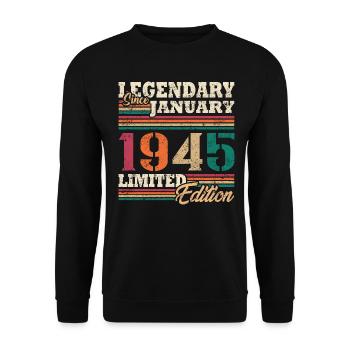 Legendary January 1945 limited edition - Unisex Sweatshirt - black - Front - Alina (178cm) & Michal (187cm)
