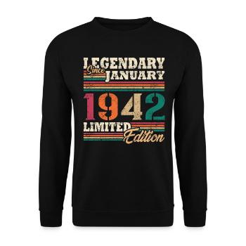 Légendaire Janvier 1942 édition limitée - Sweat-shirt Unisexe - noir - Devant - Alina (178cm) & Michal (187cm)