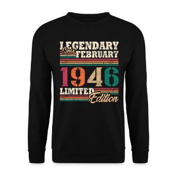 Légendaire Février 1946 édition limitée - Sweat-shirt Unisexe - noir - Devant - Alina (178cm) & Michal (187cm)
