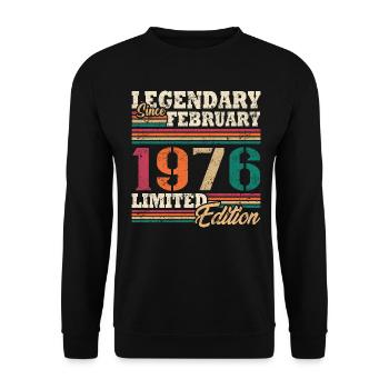 Legendäre limitierte Auflage vom Februar 1976 - Unisex Pullover - Schwarz - Vorne - Alina (178cm) & Michal (187cm)