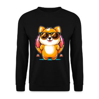 Drôle de chien beignet - Sweat-shirt Unisexe - noir - Devant - Alina (178cm) & Michal (187cm)
