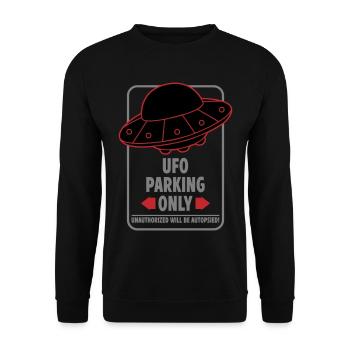 Ufo Parking Only | Colors changeable - Unisex Sweatshirt - black - Front - Alina (178cm) & Michal (187cm)