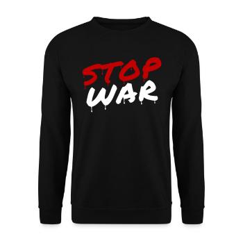 STOP WAR - Unisex Sweatshirt - black - Front - Alina (178cm) & Michal (187cm)