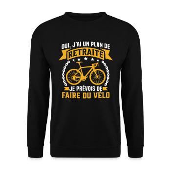 Je prévois de faire du vélo retraité cycliste - Sweat-shirt Unisexe - noir - Devant - Alina (178cm) & Michal (187cm)