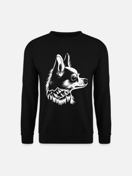 Hund Chihuahua Berg - Unisex Pullover - Schwarz