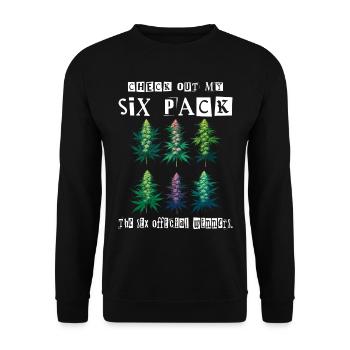 Cannabis Six Pack - Unisex Pullover - Schwarz - Vorne - Alina (178cm) & Michal (187cm)