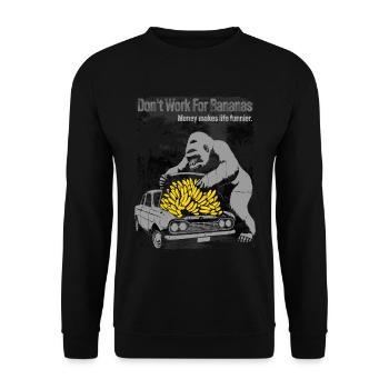 Banana Monkey Car Caricature Design - Unisex Sweatshirt - black - Front - Alina (178cm) & Michal (187cm)