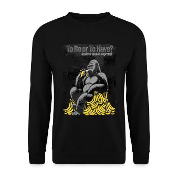 Primal Ape with Banana Pile - Unisex Sweatshirt - black - Front - Alina (178cm) & Michal (187cm)
