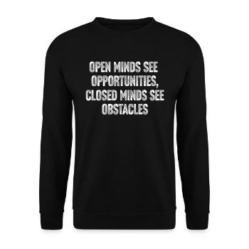 Open Minds Inspire Opportunities - Unisex Sweatshirt - black - Front - Alina (178cm) & Michal (187cm)